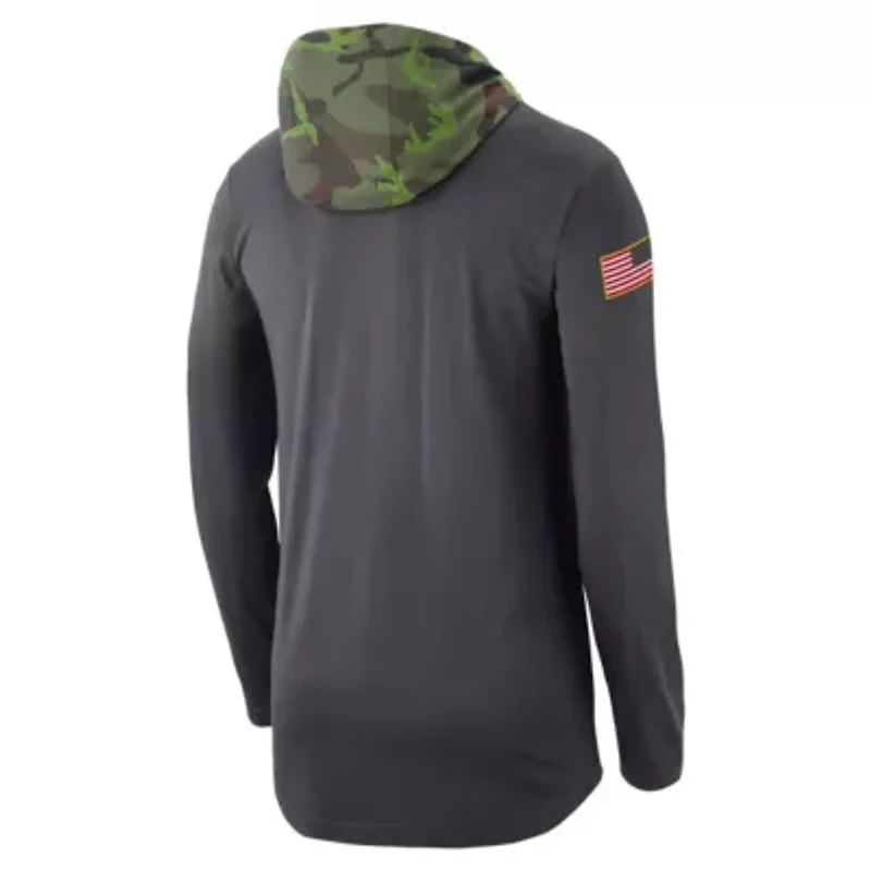 NCAA Nike Iowa Hawkeyes Military Long Sleeve Hoodie T-Shirt