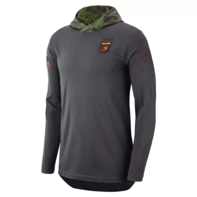 NCAA Nike USC Trojans Military Long Sleeve Hoodie T-Shirt