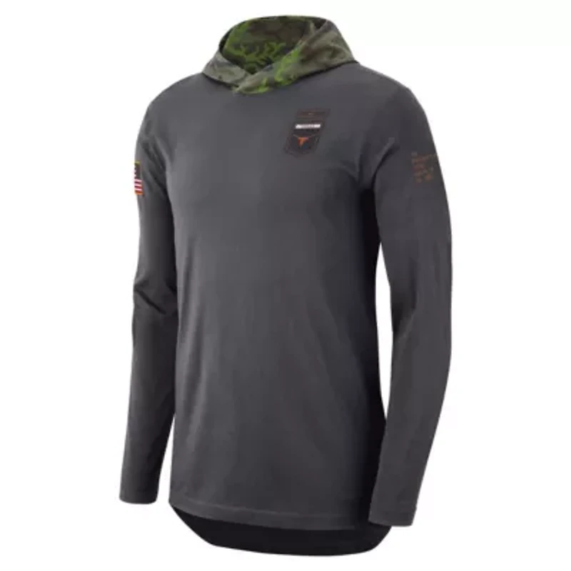 NCAA Nike Texas Longhorns Military Long Sleeve Hoodie T-Shirt