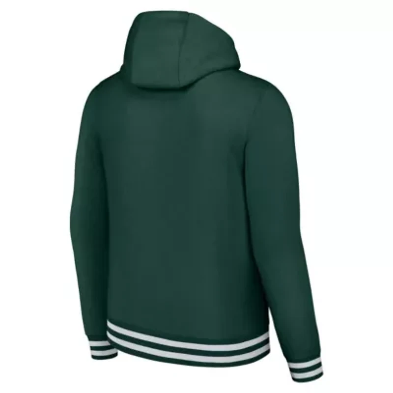 NCAA Nike Michigan State Spartans Distressed Sketch Retro Fitted Pullover Hoodie