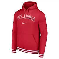 NCAA Nike Oklahoma Sooners Distressed Sketch Retro Fitted Pullover Hoodie