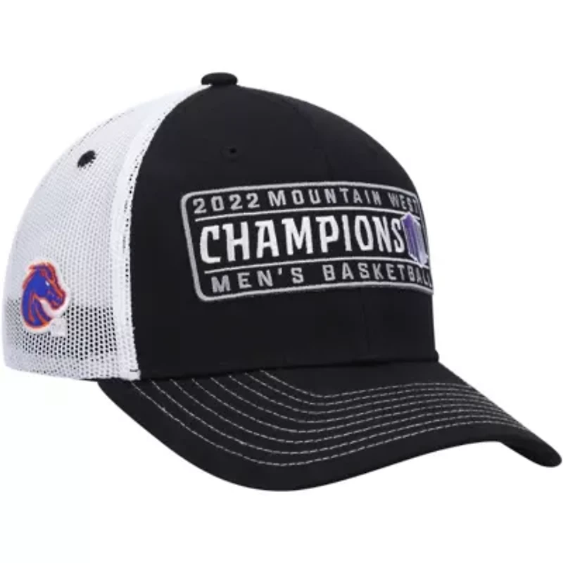 NCAA Black/White Boise State Broncos 2022 Mountain West Basketball Conference Tournament s Locker Room Adjustable Hat