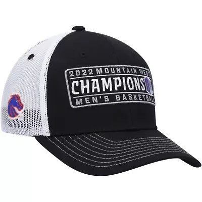 NCAA Black/White Boise State Broncos 2022 Mountain West Basketball Conference Tournament s Locker Room Adjustable Hat