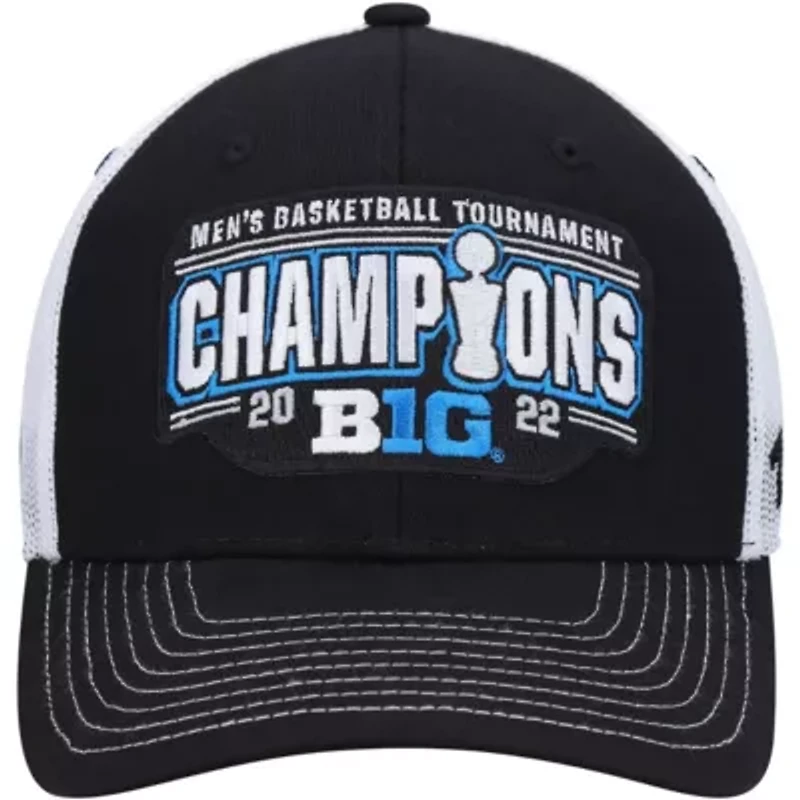 NCAA Black/White Iowa Hawkeyes 2022 Big Ten Basketball Conference Tournament s Locker Room Adjustable Hat