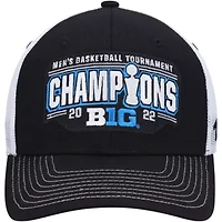 NCAA Black/White Iowa Hawkeyes 2022 Big Ten Basketball Conference Tournament s Locker Room Adjustable Hat