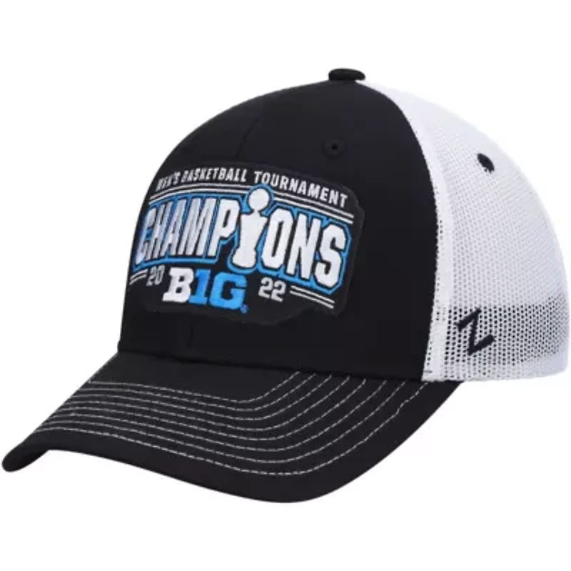 NCAA Black/White Iowa Hawkeyes 2022 Big Ten Basketball Conference Tournament s Locker Room Adjustable Hat