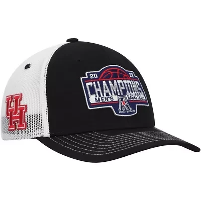 NCAA Black/White Houston Cougars 2022 AAC Basketball Conference Tournament s Locker Room Adjustable Hat