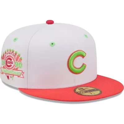 MLB White/Coral Chicago Cubs 1990 All-Star Game Strawberry Lolli 59FIFTY Fitted Hat