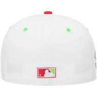MLB White/Coral Atlanta Braves 150th Anniversary Strawberry Lolli 59FIFTY Fitted Hat