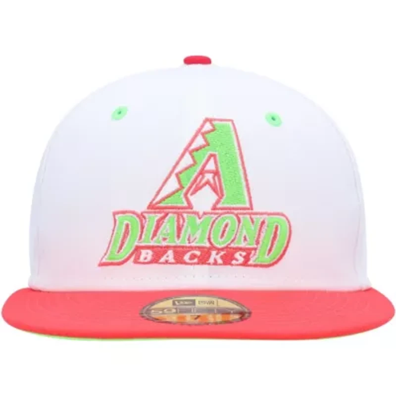 MLB White/Coral Arizona Diamondbacks 1998 Inaugural Season Strawberry Lolli 59FIFTY Fitted Hat