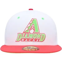 MLB White/Coral Arizona Diamondbacks 1998 Inaugural Season Strawberry Lolli 59FIFTY Fitted Hat