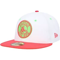 Boston Red Sox MLB White/Coral Fenway Park 100th Anniversary Strawberry Lolli 59FIFTY Fitted Hat
