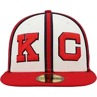Negro League Cream/Red Kansas City Monarchs Cooperstown Collection Turn Back The Clock 59FIFTY Fitted Hat