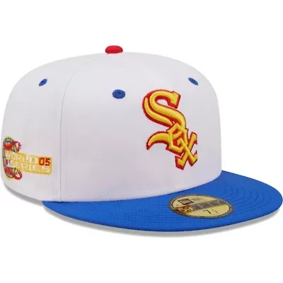 Chicago White Sox MLB White/Royal 2005 World Series Cherry Lolli 59FIFTY Fitted Hat
