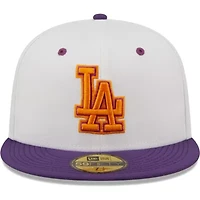 MLB White/Purple Los Angeles Dodgers 40th Anniversary at Dodger Stadium Grape Lolli 59FIFTY Fitted Hat