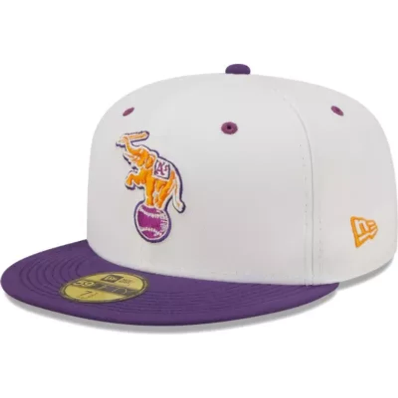 Oakland Athletics MLB White/Purple 30th Season Grape Lolli 59FIFTY Fitted Hat