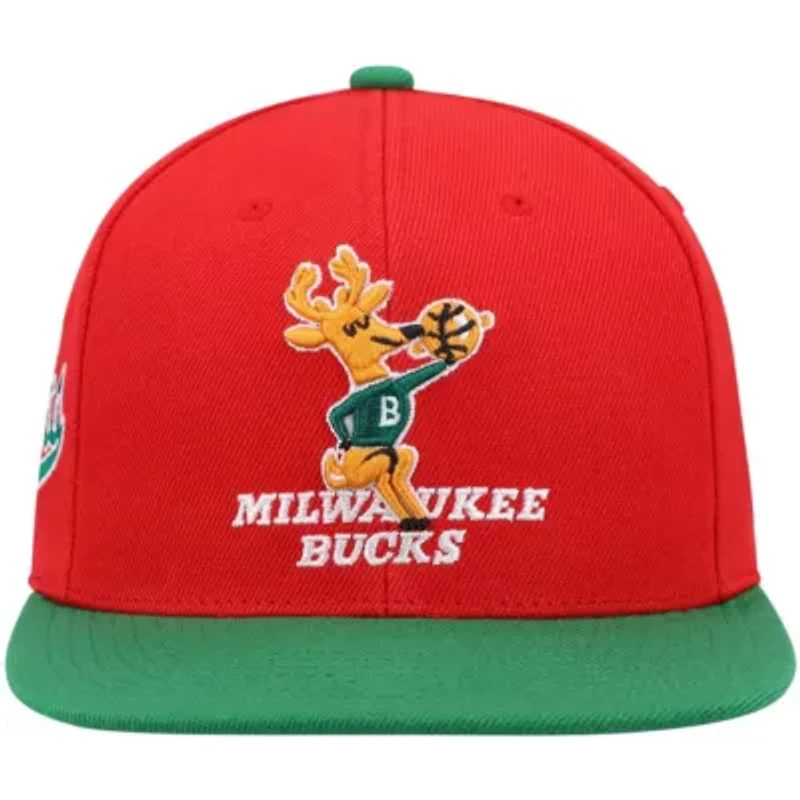 NBA Red/Green Milwaukee Bucks Hardwood Classics Snapback Hat