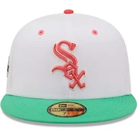 Chicago White Sox MLB White/Green Inaugural Season at Comiskey Park Watermelon Lolli 59FIFTY Fitted Hat
