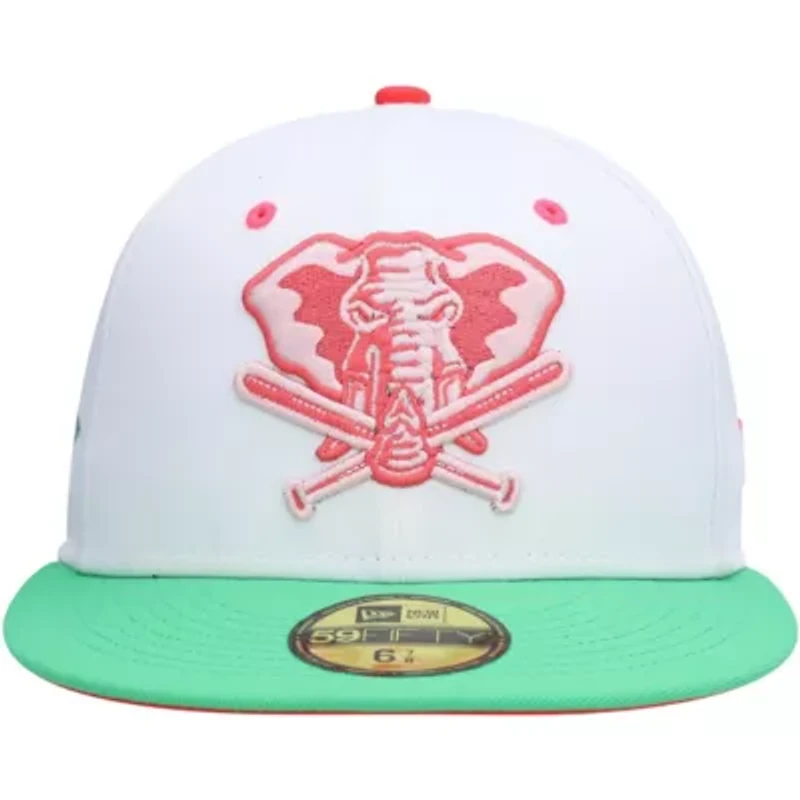 Oakland Athletics MLB White/Green Alternate Logo Watermelon Lolli 59FIFTY Fitted Hat