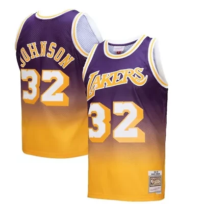 NBA Magic Johnson Los Angeles Lakers 1984/85 Hardwood Classics Fadeaway Swingman Player Jersey