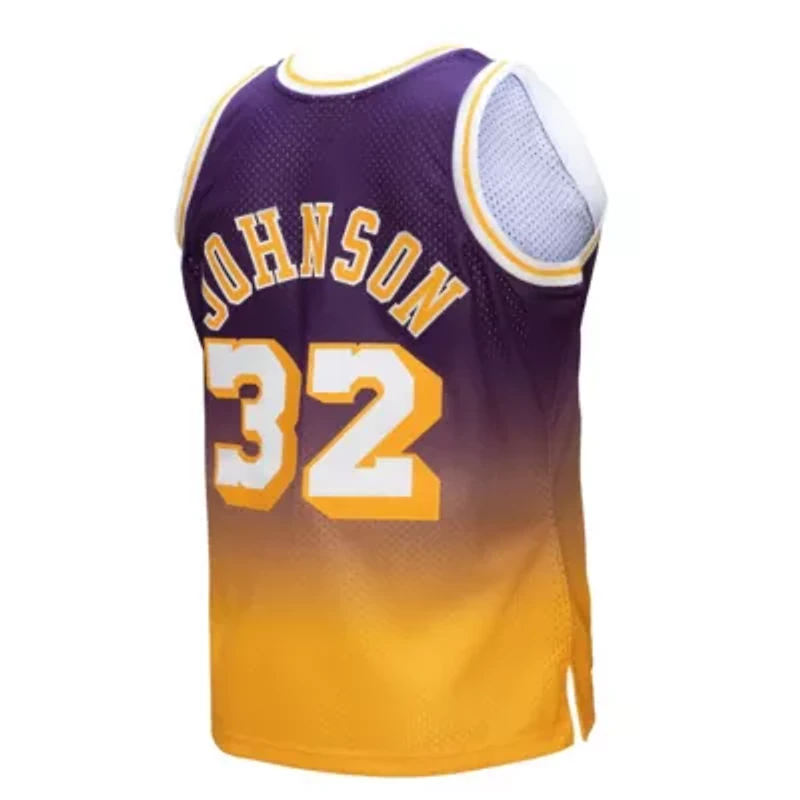 NBA Magic Johnson Los Angeles Lakers 1984/85 Hardwood Classics Fadeaway Swingman Player Jersey