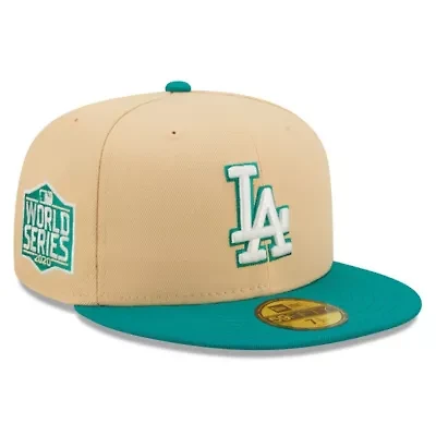 MLB Natural/Teal Los Angeles Dodgers Mango Forest 59FIFTY fitted hat