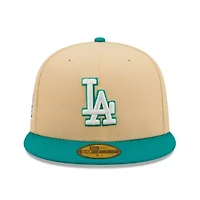 MLB Natural/Teal Los Angeles Dodgers Mango Forest 59FIFTY fitted hat