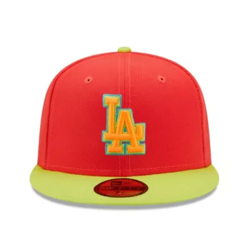 MLB Red/Neon Los Angeles Dodgers 1978 World Series Lava Highlighter Combo 59FIFTY Fitted Hat