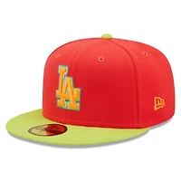 MLB Red/Neon Los Angeles Dodgers 1978 World Series Lava Highlighter Combo 59FIFTY Fitted Hat