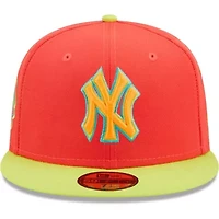 MLB Red/Neon New York Yankees Lava Highlighter Combo 59FIFTY Fitted Hat