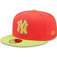 MLB Red/Neon New York Yankees Lava Highlighter Combo 59FIFTY Fitted Hat