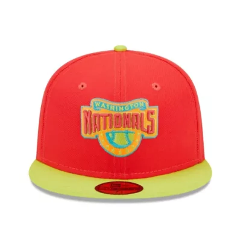 MLB Red/Neon Washington Nationals 2008 Inaugural Season Lava Highlighter Combo 59FIFTY Fitted Hat