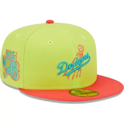 MLB Green/Red Los Angeles Dodgers Cyber Highlighter 59FIFTY Fitted Hat