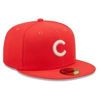 MLB Chicago Cubs Lava Highlighter Logo 59FIFTY Fitted Hat