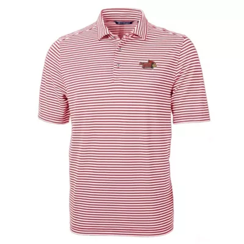 NCAA Illinois State Redbirds Virtue Eco Pique Stripe Recycled Polo