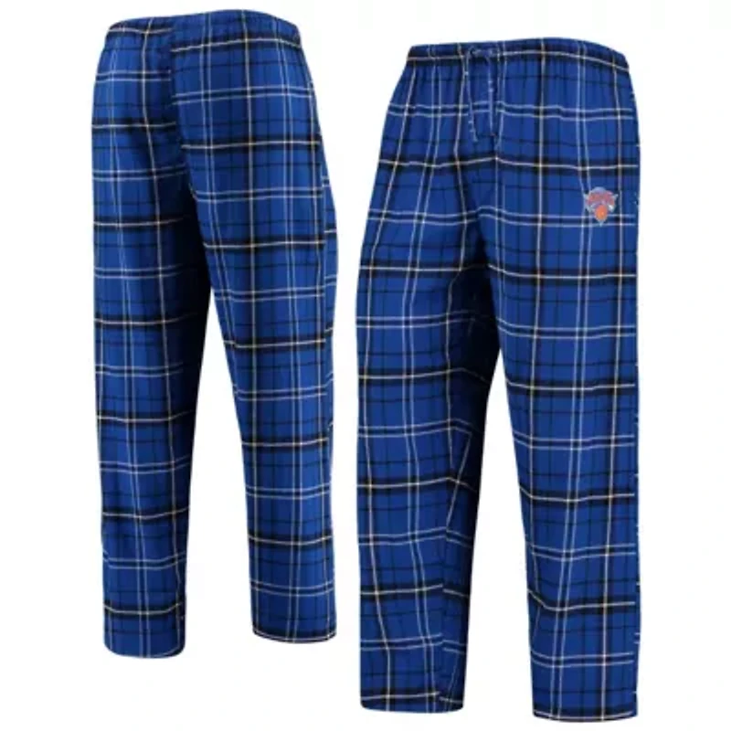 NBA Blue/Black New York Knicks Ultimate Plaid Flannel Pants