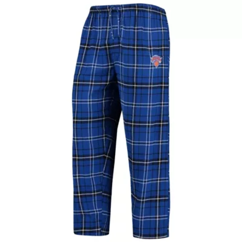 NBA Blue/Black New York Knicks Ultimate Plaid Flannel Pants