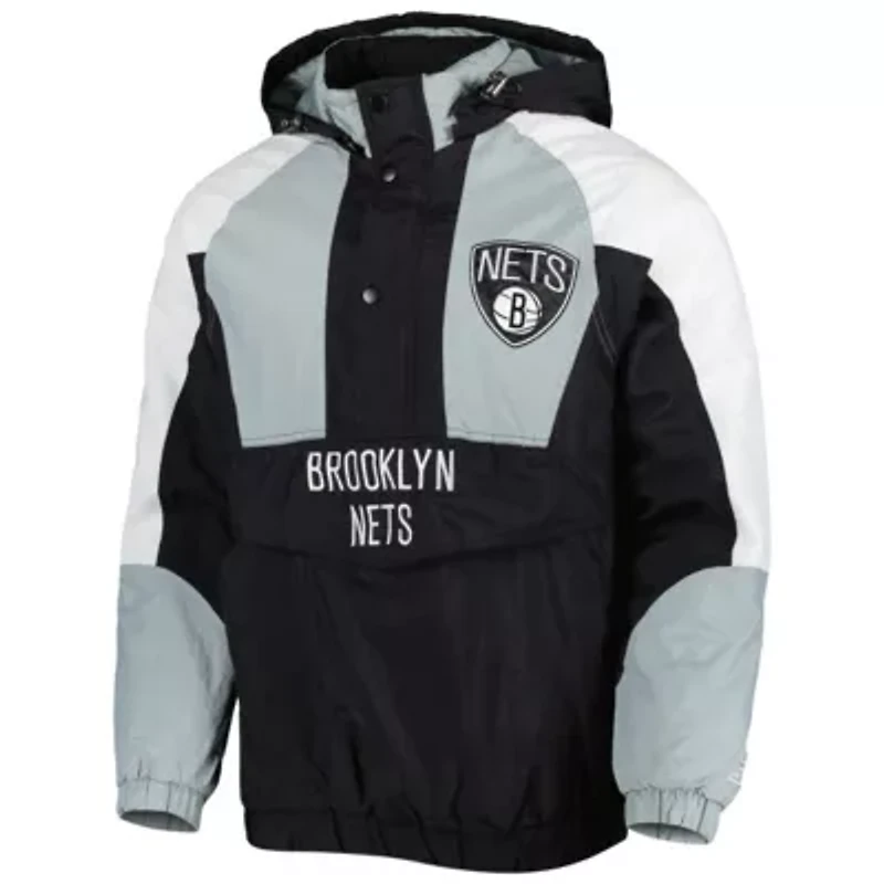 NBA Brooklyn Nets Body Check Raglan Hoodie Half-Zip Jacket