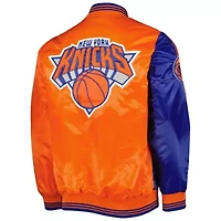 NBA Blue/Orange New York Knicks Fast Break Satin Full-Snap Jacket