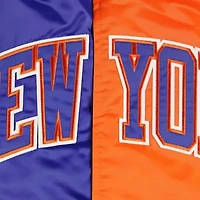 NBA Blue/Orange New York Knicks Fast Break Satin Full-Snap Jacket