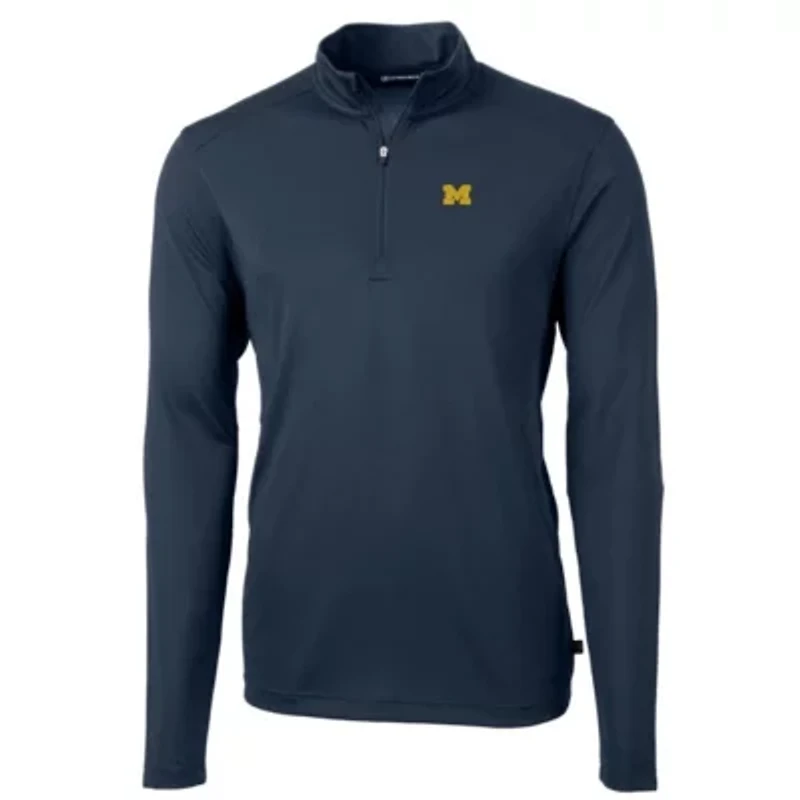 NCAA Michigan Wolverines Big & Tall Virtue Eco Pique Recycled Quarter-Zip Pullover Top