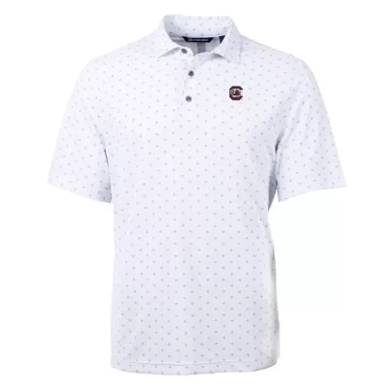 NCAA South Carolina Gamecocks Big & Tall Virtue Eco Pique Tile Print Recycled Polo