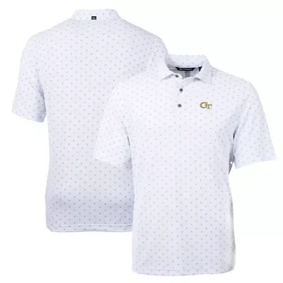Georgia Tech Yellow Jackets NCAA Big & Tall Virtue Eco Pique Tile Print Recycled Polo