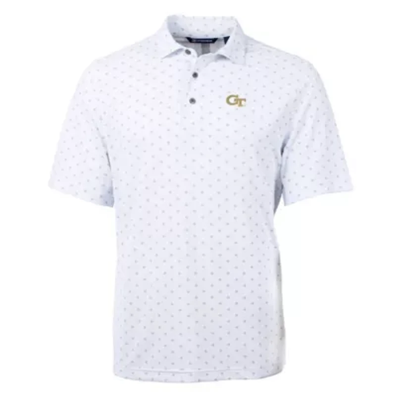 Georgia Tech Yellow Jackets NCAA Big & Tall Virtue Eco Pique Tile Print Recycled Polo
