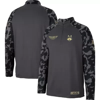NCAA Loyola Chicago Ramblers OHT Military Appreciation Long Range Raglan Quarter-Zip Jacket