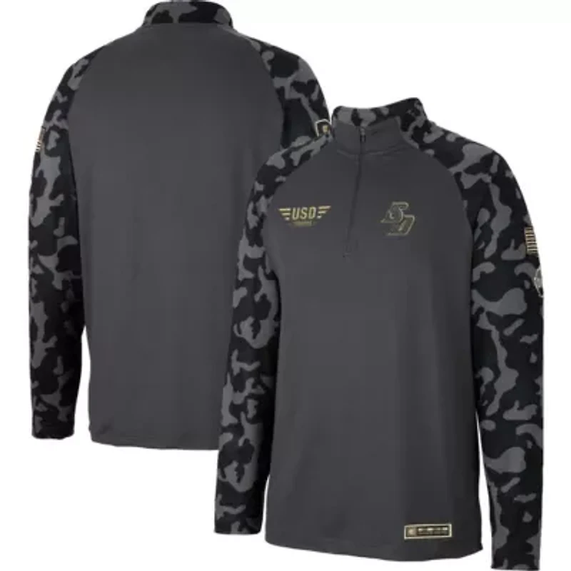 NCAA San Diego Toreros OHT Military Appreciation Long Range Raglan Quarter-Zip Jacket