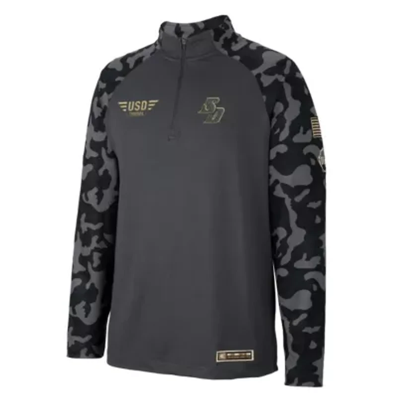 NCAA San Diego Toreros OHT Military Appreciation Long Range Raglan Quarter-Zip Jacket