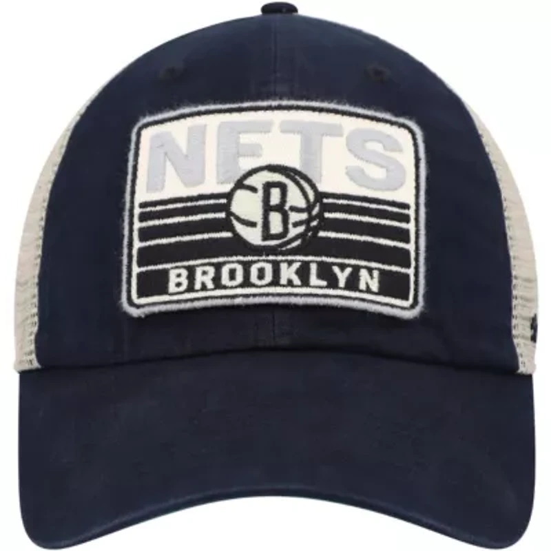 NBA Black/Natural Brooklyn Nets Four Stroke Clean Up Snapback Hat