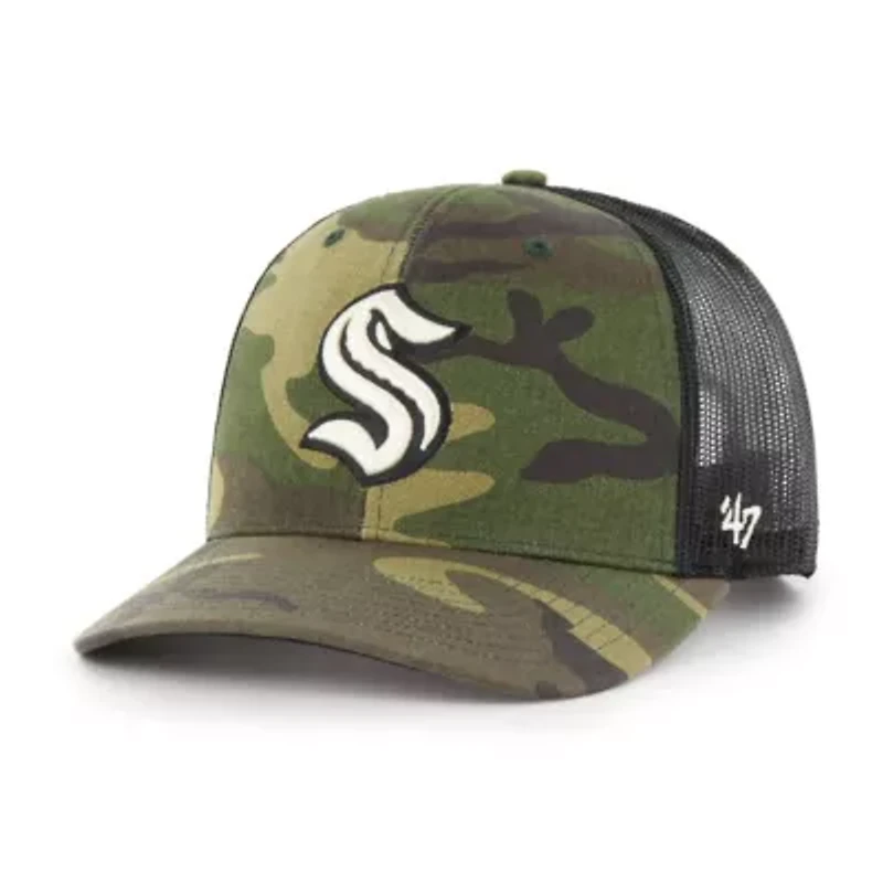 NHL Camo/Black Seattle Kraken Trucker Snapback Hat