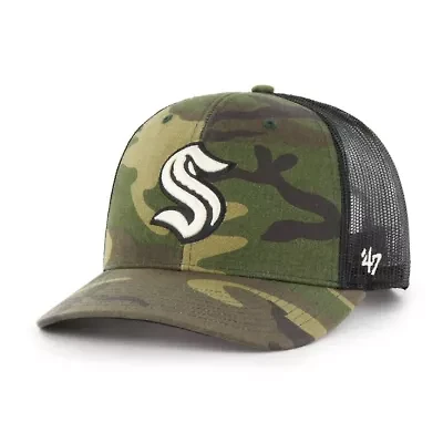 NHL Camo/Black Seattle Kraken Trucker Snapback Hat